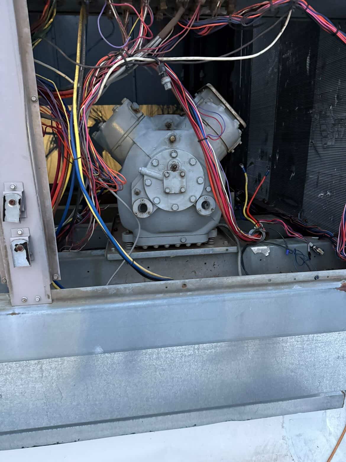New residential AC condenser installation by HyperTemp HVAC in the Atlanta metro